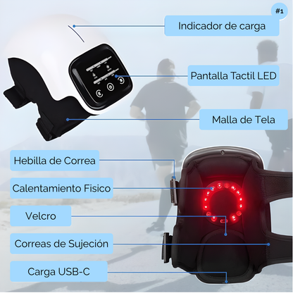 Alivio360, Masajeador de Rodilla Inteligente, con Compresa Caliente y Eficiente